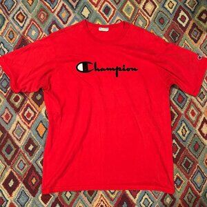 Champion 2XL Light Blue/Red Shirt
